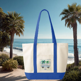 Surfs Up Geborduurde Contrasterende Afwerking Tote Bag