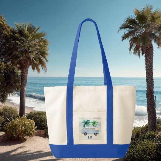 Surfs Up Geborduurde Contrasterende Afwerking Tote Bag