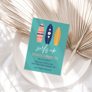 Surfs Up Girl Surfplank strand verjaardagsfeest ui Kaart