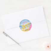 Surf's up Girly Verjaardagsfeestje Ronde Sticker (Envelop)