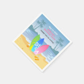 Surf's up Girly Verjaardagsfeestje Servet (Hoek)