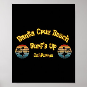 Surf's Up Grappig Strand Vintage Surfen Schedel Ke Poster
