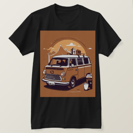"Surf's Up: Happy Camper Van Sticker" T-shirt (Design voorkant)