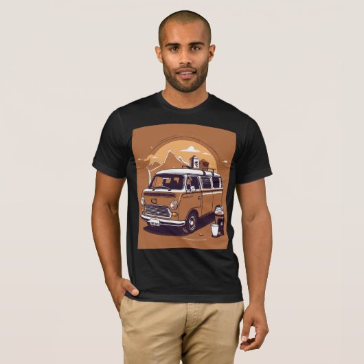 "Surf's Up: Happy Camper Van Sticker" T-shirt (Voorkant volledig)