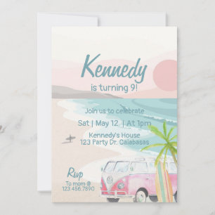 Surfs Up Invitation, Surf Party, Luau, Beach Kaart