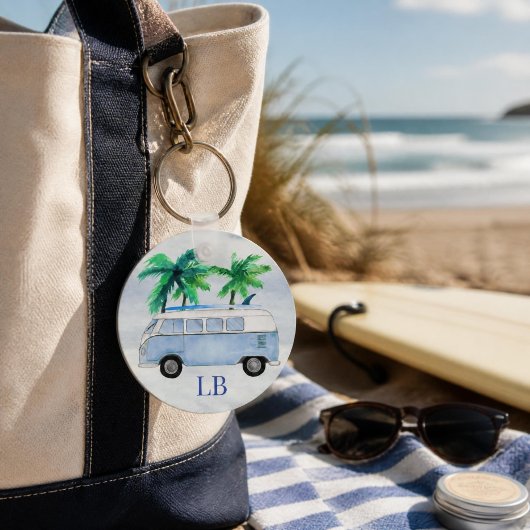 Surfs Up met monogram Sleutelhanger