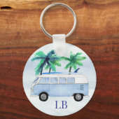 Surfs Up met monogram Sleutelhanger (Voorkant)