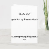 Surf's Up! Raccoon with Surf Board Note Card Kaart (Achterkant)