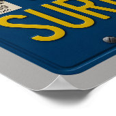 Surfs Up - Retro 1969 California License Plate Art Poster (Hoek)