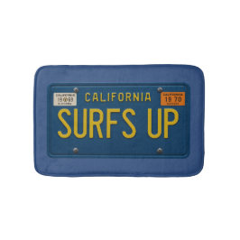 Surfs Up Retro 1969 California License Plate Surf Badmat