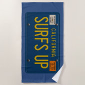 Surfs Up Retro 1969 California License Plate Surf Strandlaken (Voorkant)