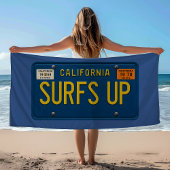 Surfs Up Retro 1969 California License Plate Surf Strandlaken