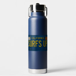 Surfs Up Retro 1969 California License Plate Surf Waterfles