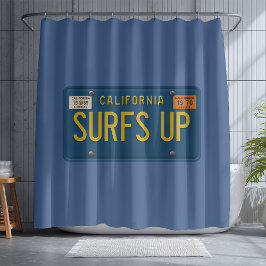 Surfs Up Retro 1969 Californisch Kenteken Surf Douchegordijn