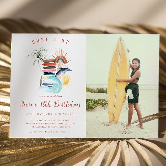 Surf's Up | Retro Zomer Surf Verjaardag Kaart