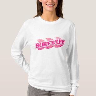 Surf's Up roze meisjes golven hoodie of T-shirt