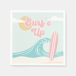 Surfs Up Roze Strand Verjaardag Servet