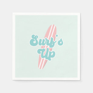 Surfs Up Roze Strand Verjaardag Servet