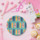 Surfs Up Roze Surfboards en bloemen Papieren Bordje (Feest)