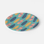 Surfs Up Roze Surfboards en bloemen Papieren Bordje (Gekanteld)