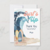 Surf's Up | Strand Surfboards Kinderverjaardag Bedankkaart (Voorkant)