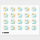 Surf's Up Strand Verjaardag Ronde Sticker (Vel)