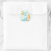 Surf's Up Strand Verjaardag Ronde Sticker (Tas)