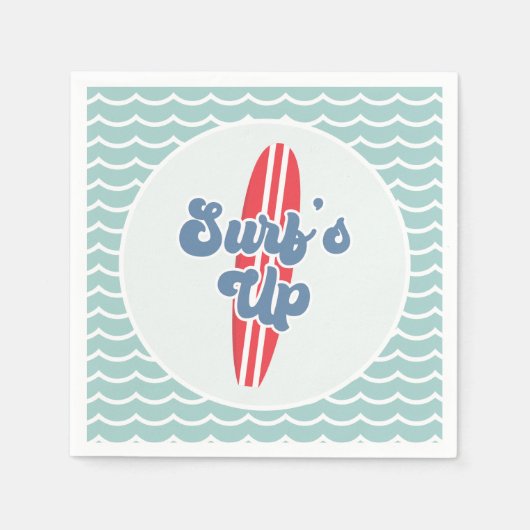 Surfs Up Strand Verjaardag Servet (Voorkant)