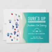 Surf's Up Summer Beach Party Verjaardagsuitnodigin Kaart (Voorkant)