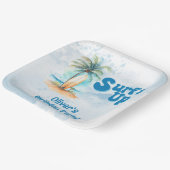 Surf's Up Summer Beach Verjaardagsfeestje Papieren Bordje (Gebogen)