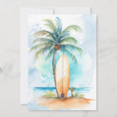 Surf's Up Summer Beach Verjaardagsfeestuitnodiging Kaart (Achterkant)