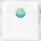 Surfs Up Surfboard Kids Verjaardagssticker Ronde Sticker (Tas)