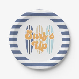 Surf's Up Surfboard Strand Verjaardag Papieren Bor Bordje