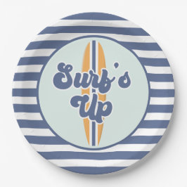 Surf's Up Surfboard Strand Verjaardag Papieren Bordje