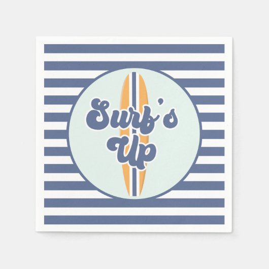 Surf's Up Surfboard Strand Verjaardag Servet (Voorkant)