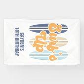 Surf's Up Surfboard Strand Verjaardag Spandoek (Horizontaal)