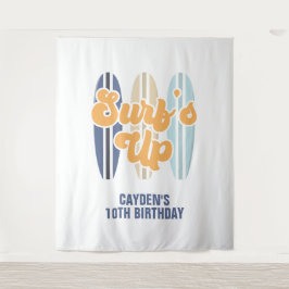 Surf's Up Surfboard Strand Verjaardagsbanner Wandkleed