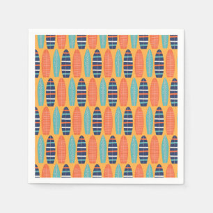 Surfs Up Surfboards Oranje Blauwe Verjaardag Servet