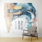 Surf's Up | Surfen op een tropisch strand verjaard Wandkleed (In Situ (horizontaal))