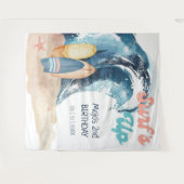 Surf's Up | Surfen op een tropisch strand verjaard Wandkleed (Voorkant (horizontaal))