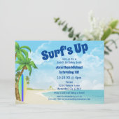 Surf's Up Surfplank en Beach Surfing Verjaardag Kaart (Staand voorkant)