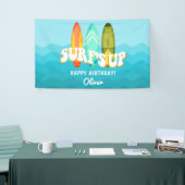 Surfs Up Surfplank Verjaardag Spandoek (Beurs)