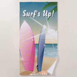 Surf's Up Surfplanken op het Strand Strandlaken