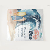 Surf's Up | The Big One Beach Baby 1e Verjaardag Wandkleed (Voorkant (horizontaal))