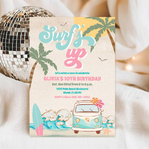 Surfs Up Verjaardags Strandfeest Uitnodiging