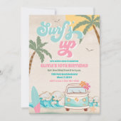 Surfs Up Verjaardags Strandfeest Uitnodiging (Voorkant)