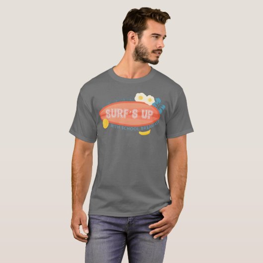 Surfs Up With Schoold Breakfast National Food funn T-shirt (Voorkant volledig)