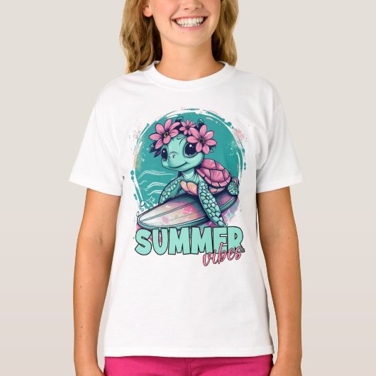 Surfschildpad T-shirt (Voorkant)