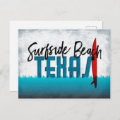 Surfside Beach Briefkaart Texas Surfboard (Voorkant / Achterkant)
