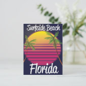 Surfside Beach Florida vintage reisposter Briefkaart (Staand voorkant)